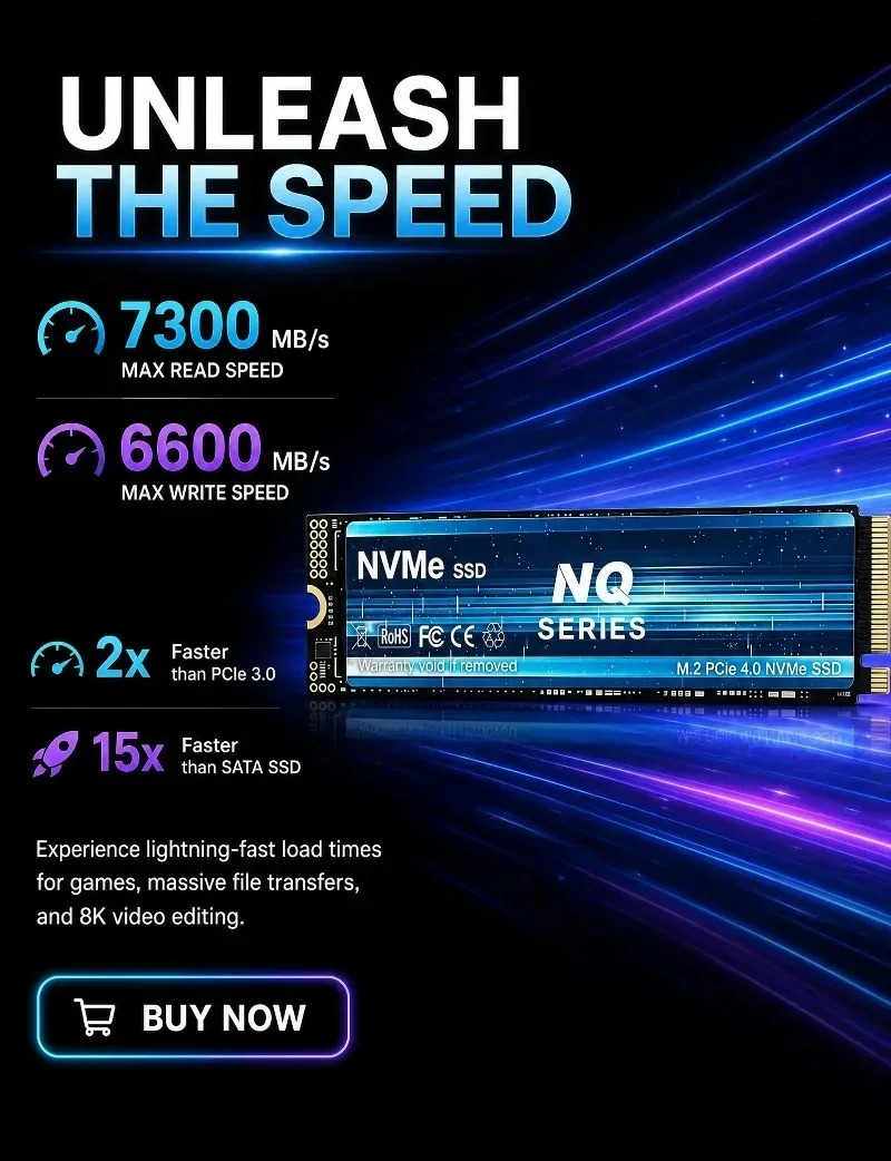 SSD NVMe Seri NQ 2TB/4TB NVMe  - M.2 Nvme 4Tb Pcie 4.0 Ssd ulasan dan harga